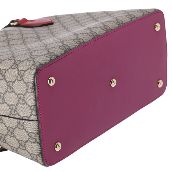 GUCCI GG Supreme Tote 429147 Beige Brown Multi Pink Red - Picture 7 of 9